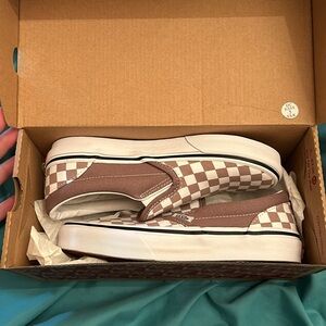 Grey checker Vans youth size 2.5